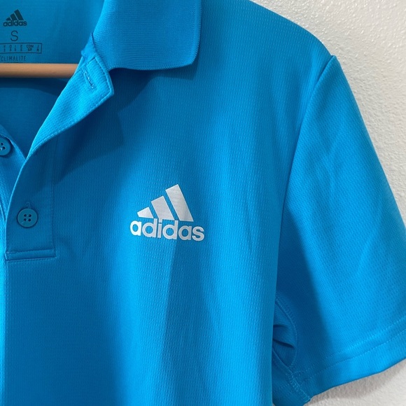 Adidas Blue Performance Polo Shirt Athletic Style - Picture 3 of 8